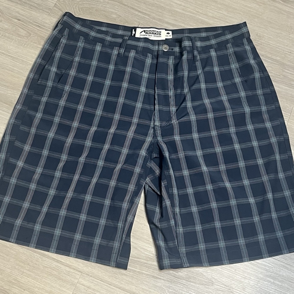 Mountain Khakis Mens 38x10 Classic Fit Shorts Plaid Pockets Lightweight Outdoors